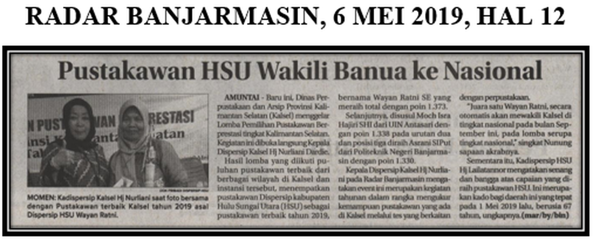 Pustakawan HSU Wakili Banua  ke Nasional